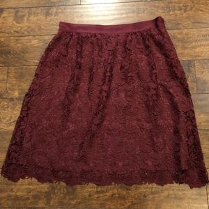 Ann Taylor Burgundy Midi Skirt - Size 14